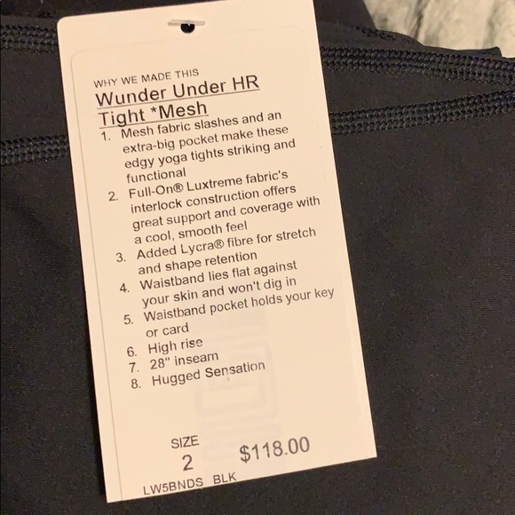 Lululemon wunder under HR tight *Mesh - Picture 5 of 7